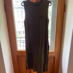 Everlane tank dress in olive